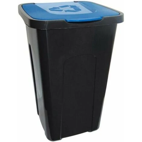 KEEEPER Papier De Recyclage En Polypropylène, Avec Un Couvercle, 50 Litres, 36,5x37x55,5 Couvercle Bleu