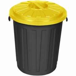 KEEEPER Supermax-Bin Avec Couvercle Avec Fermeture Filetée, Ø 50 X 55 Jaune, 50 L, Collection Mats