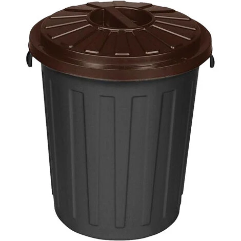 KEEEPER Maxi-Bin Avec Couvercle à Fermeture Filetée, Ø36 X 42 Marron, 23 L, Collection Mats