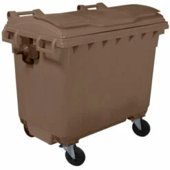 PLASTIK GOGIC LOT DE 10 BACS ROULANT 4 ROUES PREMIUM 660L-Marron-123cm - Marron