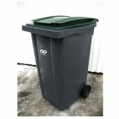 AUTRES Conteneur Poubelle 2 Roues Gris Vert 120 Litres