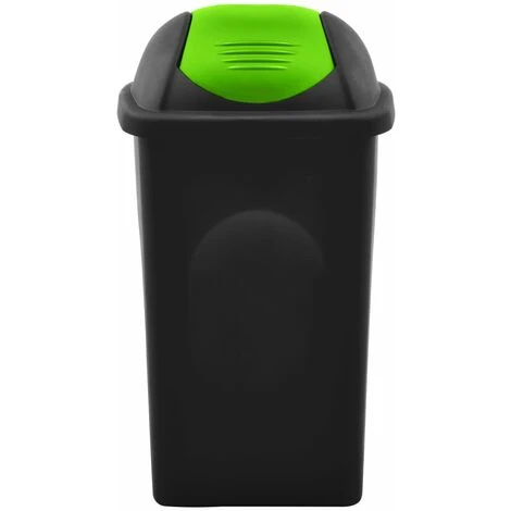 SUPERMARKET Poubelle Avec Couvercle Pivotant 60 L Noir Et Vert – Image 4