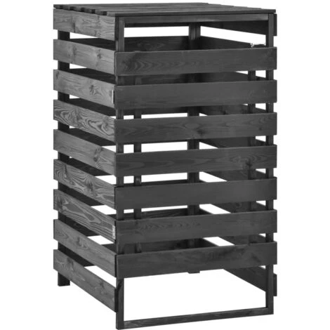 SUPERMARKET Abri De Poubelle Simple 70x75x121 Cm Bois De Pin Massif Peint – Image 2