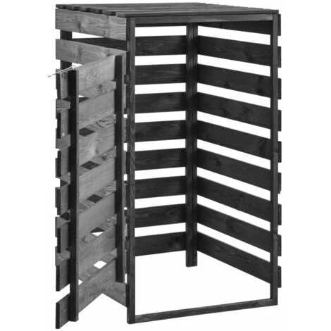 SUPERMARKET Abri De Poubelle Simple 70x75x121 Cm Bois De Pin Massif Peint – Image 3