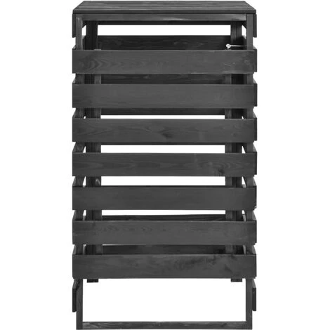 SUPERMARKET Abri De Poubelle Simple 70x75x121 Cm Bois De Pin Massif Peint – Image 4