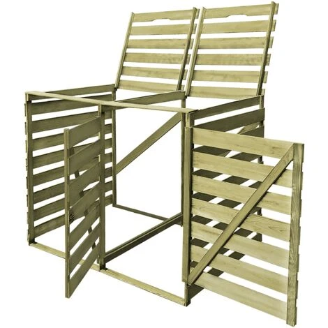 SUPERMARKET Abri Pour Poubelle Double 240 L Bois Imprégné – Image 2