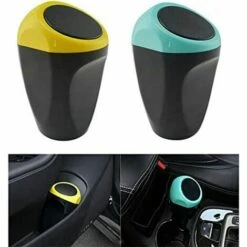 SINCèREETALI 2 Pièces Auto Voiture Poubelle Poubelle Mini Poubelle Poubelle Stockage Des Déchets Pour Voiture Bureau à Domicile Bureau（Jaune, Bleu）