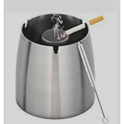 FOZIY Cendrier Exterieur Interieur Ashtray Outdoor Incassable Metal, Beau Cendriers En Acier Inox Coupe-vent Avec Couvercle Anti Odeur Pour Jardin Balcon Maison Restaurant,Fonepro – Image 2