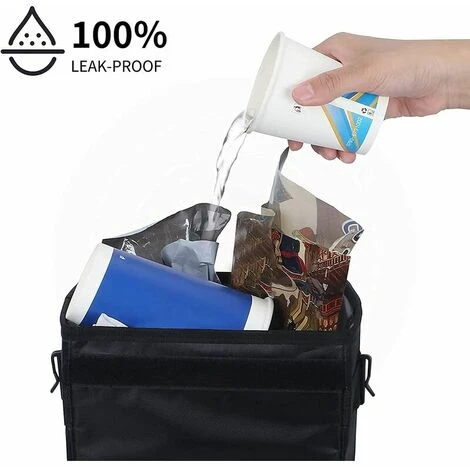 GroupM Classique Noir - Poubelle Multifonctionnelle Poubelle Voiture Suspendu Pliable Étanche Stockage Seau De Stockage â Image 2