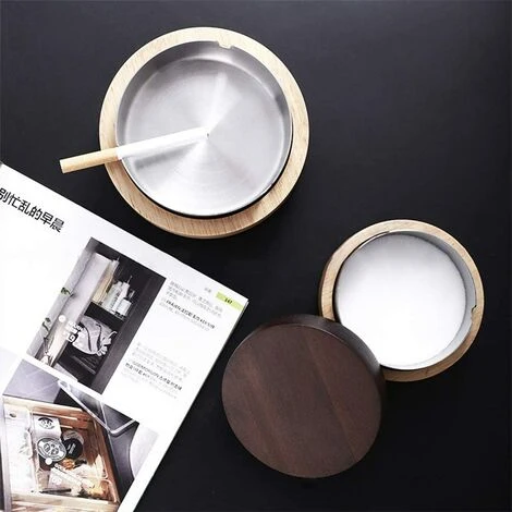 FUHUIDATRADING Cendrier Original Extérieur Design, Cendrier Avec Couvercle Fermé Anti Odeur, Cigare Cendrier Anti Vent Portable Pour Intérieur Et Extérieur – Image 4