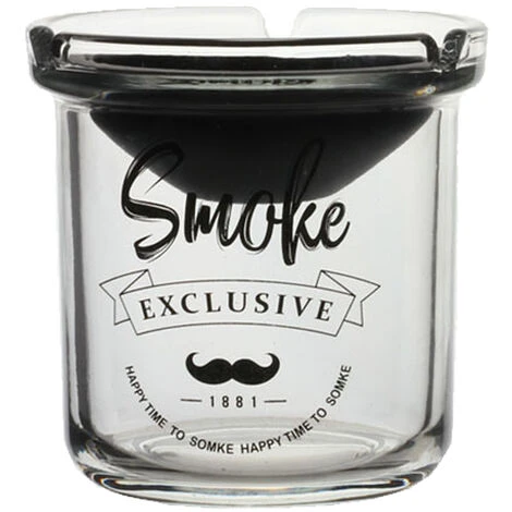 JUNJUN-Cendrier En Verre Créatif Amovible En Forme D'entonnoir En Acier Inoxydable, De Style Nordique, Empêchant Efficacement Les Cendres Et Le Vol De Fumée. Il Convient à L'intérieur, à L'extérieur, Au Bureau Et à D'autres Endroits. Briller En Noir