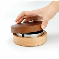 SLBRILLèRE Cendrier Avec Couvercle Acier Inoxydable Bois Cendrier à Cigarettes Portable Antidérapant Avec 3 Fentes