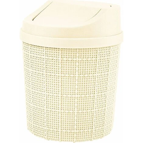 MONLY 1,5L Mini Poubelle, Mini Poubelle De Bureau, Avec Poubelle Et Couvercle Pivotant, Pour Chambre,Salle,Cuisine,Véhicule (Blanc) – Image 2