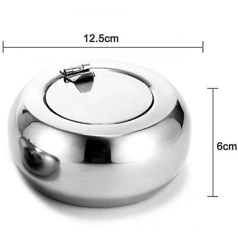 LTS FAFA Cendrier De Table Moderne En Acier Inoxydable Avec Couvercle, Cendrier À Cigarettes Pour L'intérieur Ou L'extérieur, Cendrier De Bureau Pour La Décoration De Bureau À Domicile – Image 5