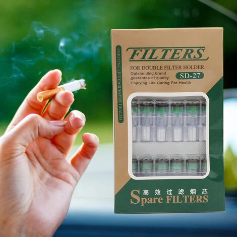 YD 18 Pièces Double Filtration Cigarette Filtre Embout Buccal Fumée Pour Accessoires De Support De Fumer – Image 4