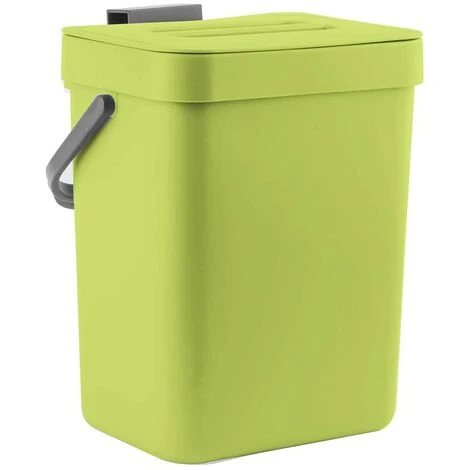 QERSTA Corbeille à Déchets Alimentaires Pour Cuisine, Poubelle Murale, 3L/0,8 Gal, Vert
