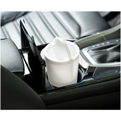 L'FLANEUR Sacs Pour Coffre De Voiture 2 Pièces Poubelle De Voiture, Poubelle Auto Voiture, Poubelles De Voiture Avec Couvercle, Plastique Portable étanches Mini Poubelle Pour L'Intérieur Voiture,Bureau, Maison (Blanc) ANEUR – Image 2