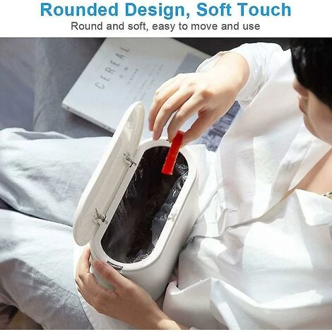 BDD Poubelle De Bureau De Style Japonais Bomb Cover Squeezer Boîte De Rangement Poubelle De Rangement à Double Couche (Blanc) – Image 3