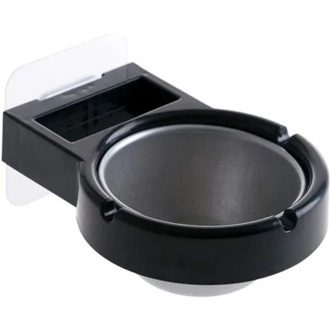 BDD 1 Pièce De Cendrier Mural En Acier Inoxydable, Toilette Non Poreuse à Aspiration Murale Domestique, Cendrier Amovible Pour Salle De Bain Et Bureau, étagère De Rangement, Noir