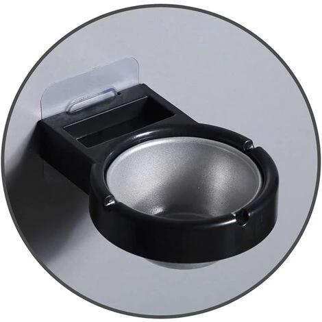 BDD 1 Pièce De Cendrier Mural En Acier Inoxydable, Toilette Non Poreuse à Aspiration Murale Domestique, Cendrier Amovible Pour Salle De Bain Et Bureau, étagère De Rangement, Noir – Image 4