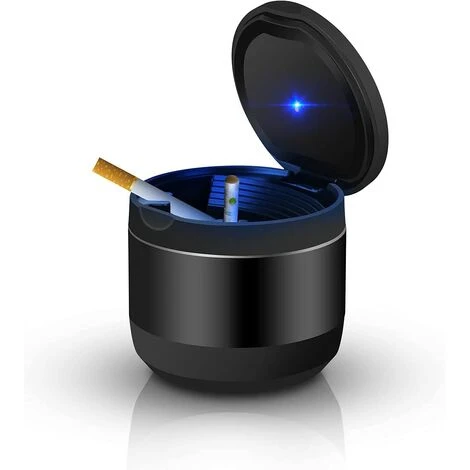 OSQI Porte-gobelet De Véhicule Automobile Poubelle Petite Mini-poubelle Poubelle De Voiture Mini Cendrier De Voiture Porte-gobelet Cendrier De Voiture Avec Couvercle LED Pour Voiture Bureau Maison