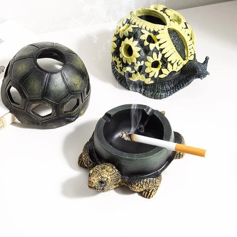 PERLE RARE Décoration Artisanale Cendrier Tortue Créative – Image 4