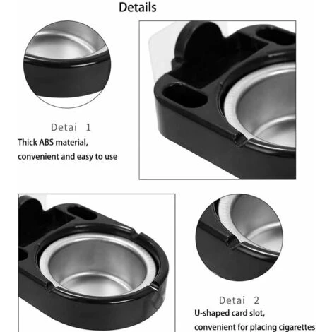 FLETéçA 2 Pièces Cendrier Mural Mural En Acier Inoxydable, Cendrier Inox Pour Salle De Bain, Coupe Vent Cigarette Cendrier Fumeurs Cendre Utilisation Intérieure Ou Extérieure, Parfait Pour La Maison – Image 4