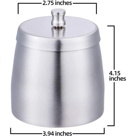 PERLE RARE Cendrier Avec Couvercle Pour Cigarette, Cendriers En Acier Inoxydable Sans Fumée, Sans Odeur, Coupe-vent Pour Table De Bureau à Domicile, Patio Extérieur, Balcon – Image 2