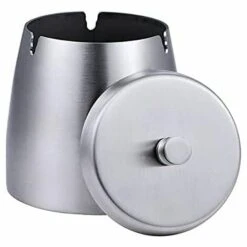 PERLE RARE Petit Cendrier Avec Couvercle Pour Cigarette, Cendriers En Acier Inoxydable Sans Fumée, Sans Odeur, Coupe-vent Pour Table De Bureau à Domicile, Extérieur, Terrasse, Balcon Extérieur (3,1"x3,1"x2,8")