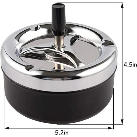 PERLE RARE Cendrier à Cigarettes De Table Moderne En Acier Inoxydable Avec Plateau Tournant, Cendrier à Cigarettes Pour Une Utilisation En Intérieur Ou En Extérieur, Porte-cendres Pour Fumeurs, Cendrier De Bureau – Image 2