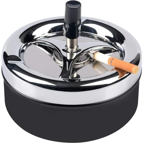 PERLE RARE Cendrier à Cigarettes De Table Moderne En Acier Inoxydable Avec Plateau Tournant, Cendrier à Cigarettes Pour Une Utilisation En Intérieur Ou En Extérieur, Porte-cendres Pour Fumeurs, Cendrier De Bureau – Image 3