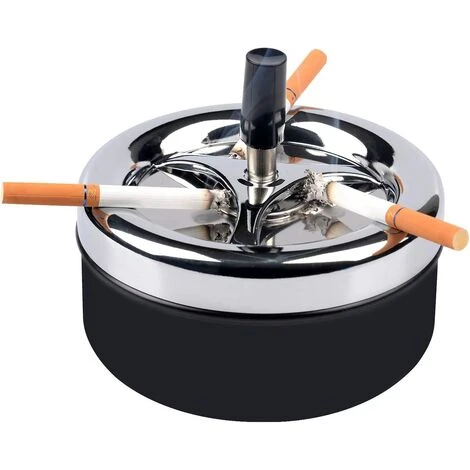 PERLE RARE Cendrier à Cigarettes De Table Moderne En Acier Inoxydable Avec Plateau Tournant, Cendrier à Cigarettes Pour Une Utilisation En Intérieur Ou En Extérieur, Porte-cendres Pour Fumeurs, Cendrier De Bureau – Image 4