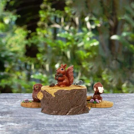 FLYME Cendrier Cigarettes Avec Couvercle Mignon Vivid Forest Animal Cendrier Support Pour Intérieur Et Extérieur-Écureuil – Image 5