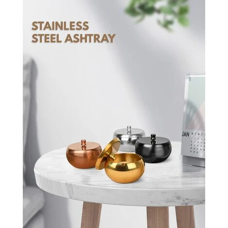 FLYME Cendrier, Cendrier Exterieur Grand XXL, Cendrier Ultra Résistant, Écurie Cendriers, Cendrier Déodorant Pour Balcon Maison Restaurant, Loin De La Tempête, Très Pratique Pour L’extérieur, Or â Image 4