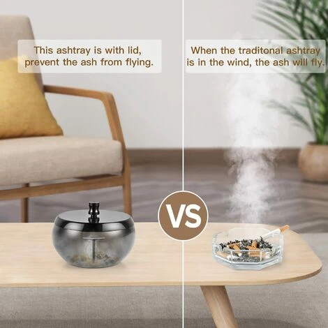 FLYME Cendrier, Cendrier Exterieur Grand XXL, Cendrier Ultra Résistant, Écurie Cendriers, Cendrier Déodorant Pour Balcon Maison Restaurant, Loin De La Tempête, Très Pratique Pour L’extérieur, Or â Image 5