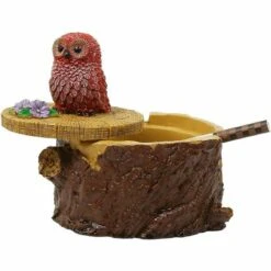 FLYME Cendrier Cigarettes Avec Couvercle Mignon Vivid Forest Animal Cendrier Support Pour Intérieur Et Extérieur-Hibou