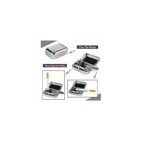 QERSTA Cendrier Portable Cendrier De Poche En Acier Inoxydable Mini Cendrier Avec Couvercle Cigarette Cendrier Conteneur Pour Fumer Voyage En Plein Air – Image 2