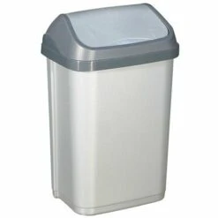 ALUMINIUM ET PLASTIQUE - Poubelle Couvercle Basculant - 25 L